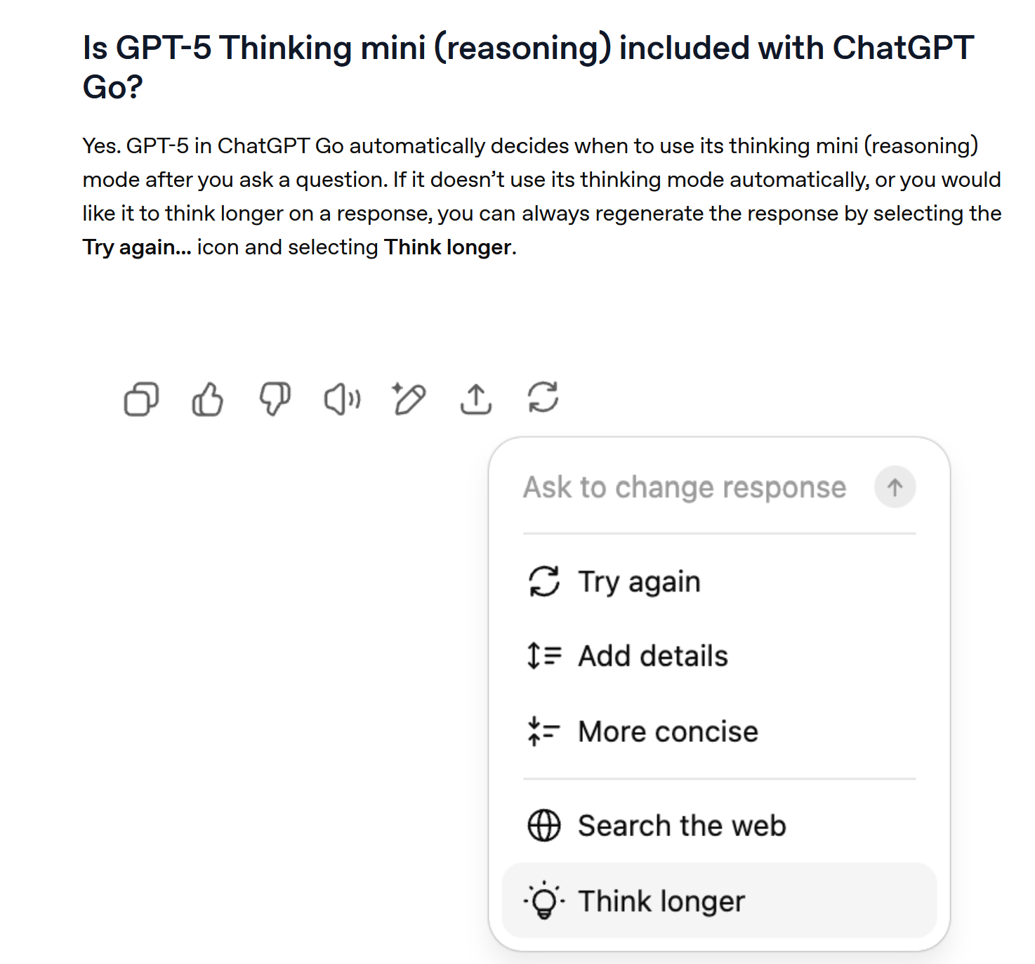 ChatGPT Go只能用Thinking mini了吗？